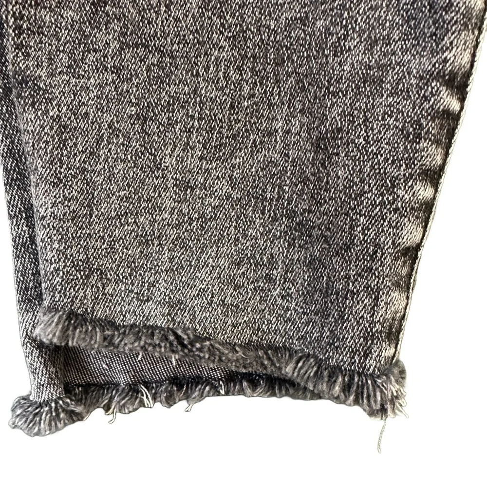 Mother Stunner Zip Ankle Step Fray Faded Black Skinny Train Stops Size 27 - Picture 5 of 6